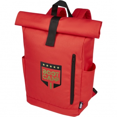 Logo trade advertising products picture of: Byron 15.6" GRS RPET roll-top backpack 18L