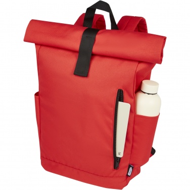 Logo trade promotional gift photo of: Byron 15.6" GRS RPET roll-top backpack 18L