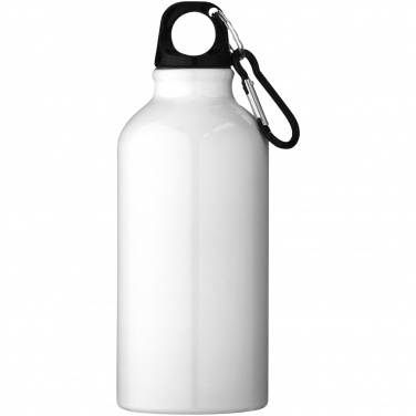 Logo trade promotional merchandise picture of: Oregon 400 ml RCS certified recycled aluminium water bottle with carabiner
