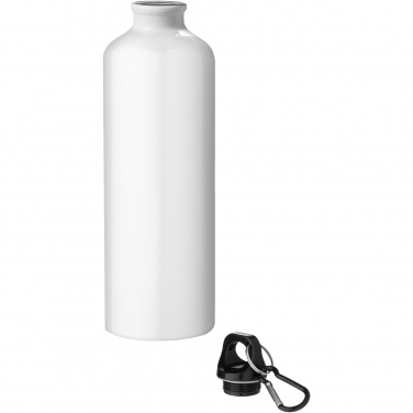 Logo trade corporate gifts image of: Oregon 770 ml RCS certified recycled aluminium water bottle with carabiner