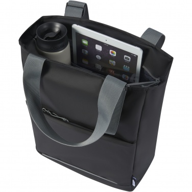 Logo trade promotional giveaways image of: Aqua 14" GRS recycled water resistant laptop tote bag 14L