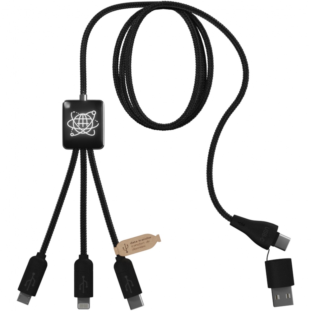 Logo trade promotional items picture of: SCX.design C45 5-in-1 rPET charging cable with data transfer