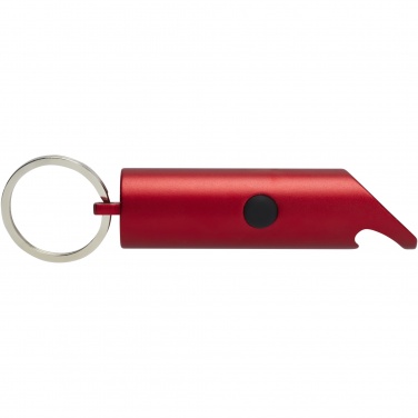 Logotrade advertising product picture of: Flare RCS recycled aluminium IPX LED light and bottle opener with keychain