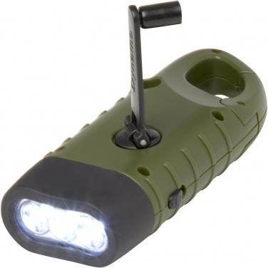 Logo trade promotional items picture of: Helios recycled plastic solar dynamo flashlight with carabiner