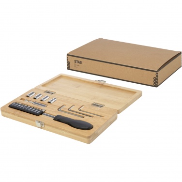 Logotrade promotional giveaway picture of: Rivet 19-piece bamboo/recycled plastic tool set