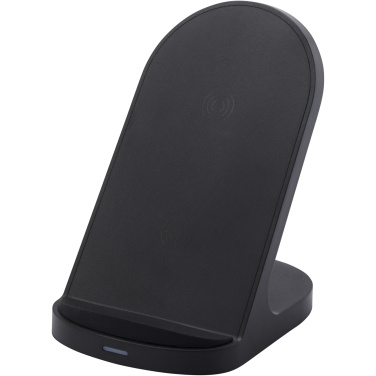 Logotrade promotional giveaways photo of: Loop 15W dual coil RCS recycled plastic wireless charging stand