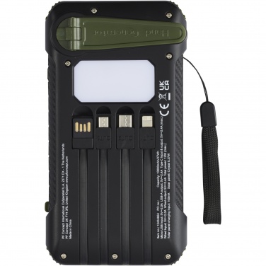 Logo trade promotional giveaways picture of: Soldy 10.000 mAh RCS recycled plastic solar dynamo power bank 