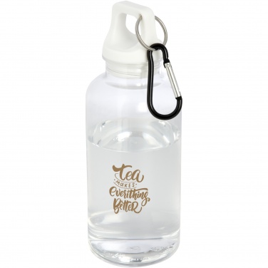 Logo trade promotional gifts picture of: Oregon 400 ml RCS certified recycled plastic water bottle with carabiner