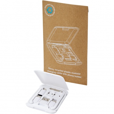 Logotrade promotional giveaway image of: Savvy recycled plastic modular charging cable with phone holder
