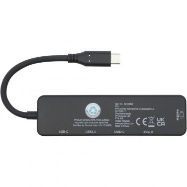 Logo trade promotional merchandise photo of: Loop RCS recycled plastic multimedia adapter USB 2.0-3.0 with HDMI port