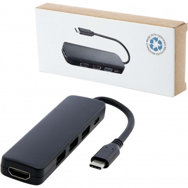Logo trade advertising product photo of: Loop RCS recycled plastic multimedia adapter USB 2.0-3.0 with HDMI port