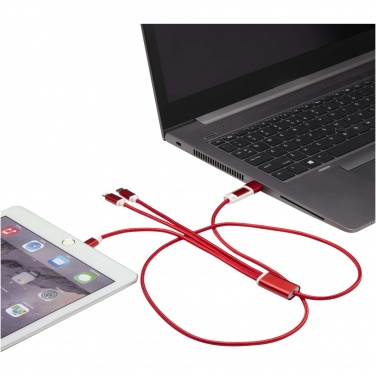 Logo trade promotional giveaways picture of: Versatile 5-1 recycled aluminium charging cable