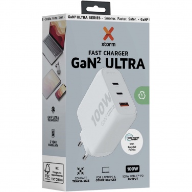 Logo trade business gift photo of: Xtorm XEC100 GaN² Ultra 100W wall charger