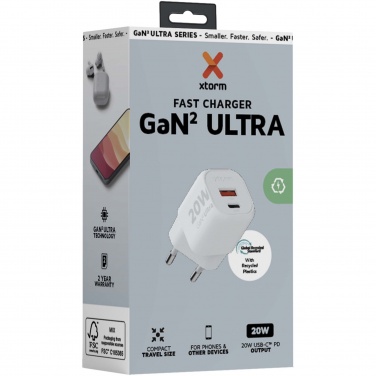 Logo trade corporate gifts image of: Xtorm XEC020 GaN² Ultra 20W wall charger