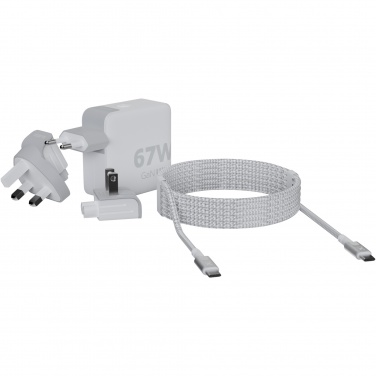 Logo trade promotional giveaways image of: Xtorm XVC2067 GaN Ultra 67W travel charger with 100W USB-C PD cable