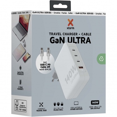 Logo trade promotional products picture of: Xtorm XVC2140 GaN Ultra 140W travel charger with 240W USB-C PD cable