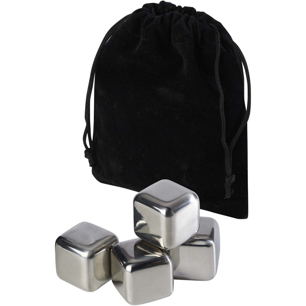 Logo trade promotional items image of: Froz stainless steel ice cubes set