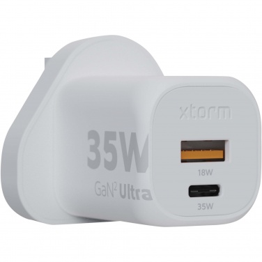 Logo trade business gifts image of: Xtorm XEC035 GaN² Ultra 35W wall charger - UK plug