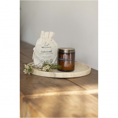 Logo trade promotional item photo of: Wellmark cedar wood scented candle medium