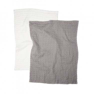 Logo trade advertising product photo of: VINGA Cromer waffle kitchen towel, 2 pcs