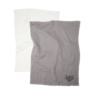 Logo trade advertising product photo of: VINGA Cromer waffle kitchen towel, 2 pcs