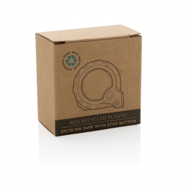 Logotrade promotional giveaway image of: RCS recycled plastic 3M/16 mm tape with stop button