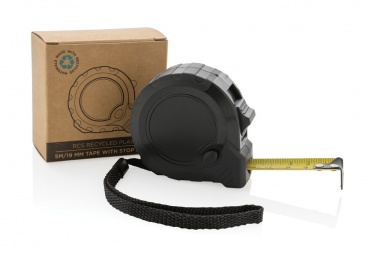 Logotrade corporate gift image of: RCS recycled plastic 5M/19 mm tape with stop button