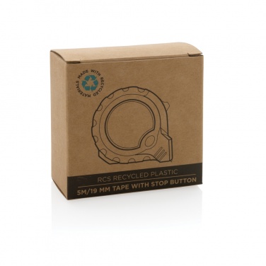Logotrade promotional item image of: RCS recycled plastic 5M/19 mm tape with stop button