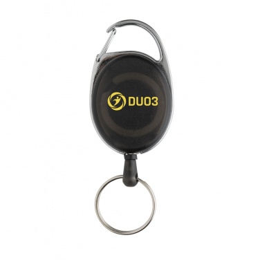 Logo trade corporate gifts image of: RCS recycled ABS roller clip keychain
