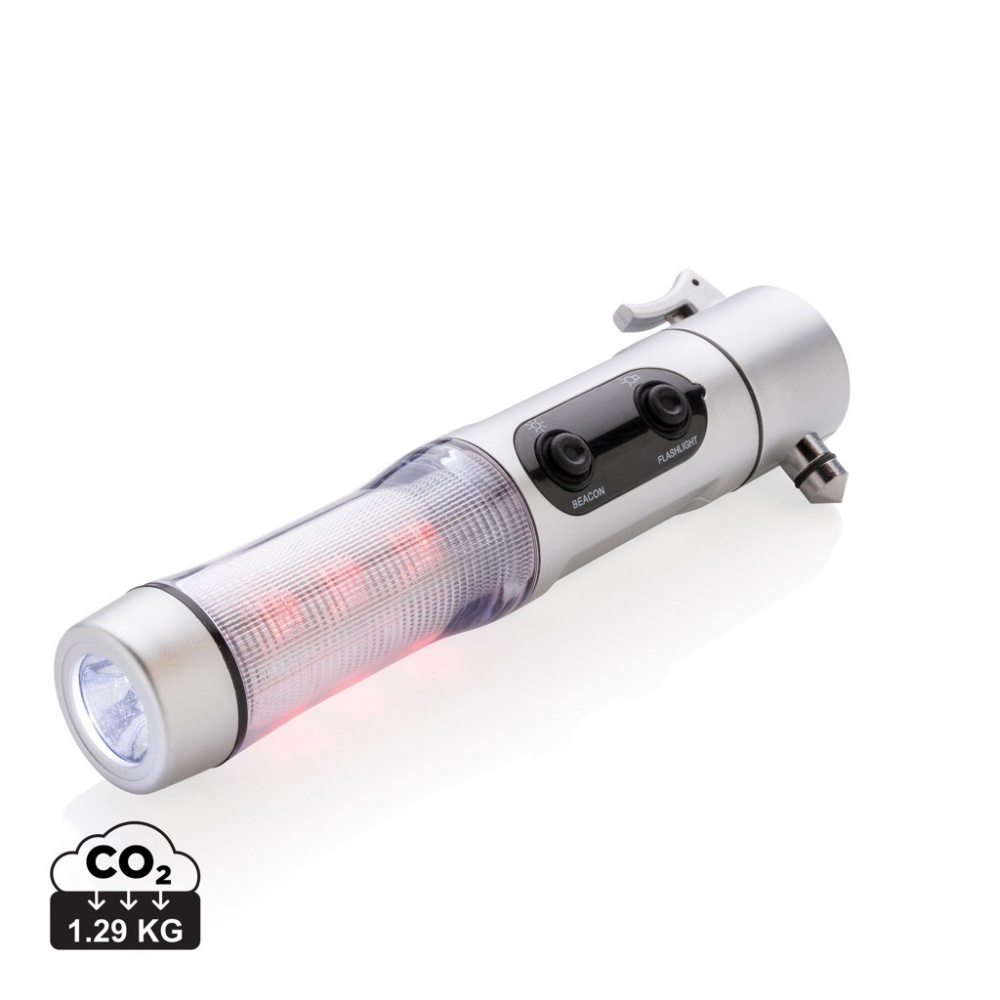 Logo trade business gift photo of: Emergency light with hammer
