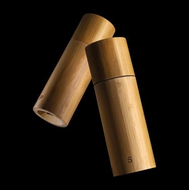Logo trade business gifts image of: Ukiyo bamboo salt and pepper mill set