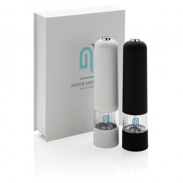 Logo trade promotional merchandise photo of: Electric pepper and salt mill set