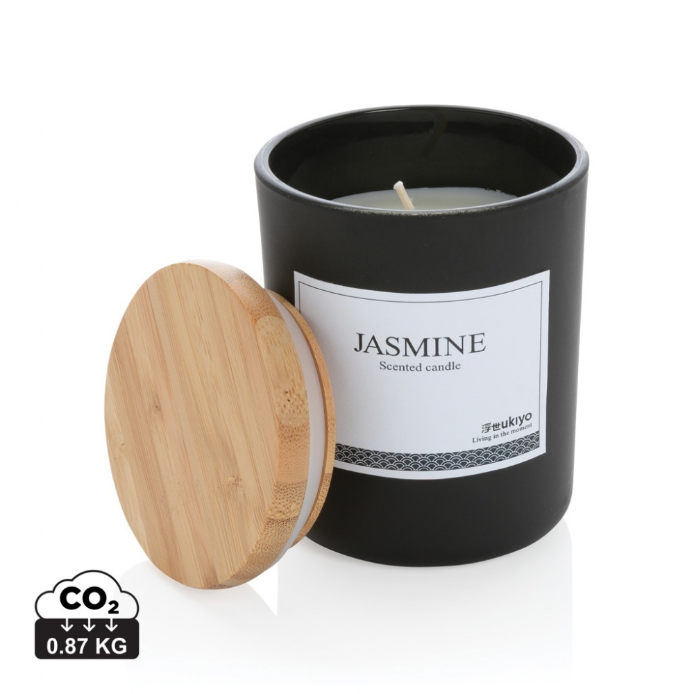 Logo trade promotional giveaway photo of: Ukiyo deluxe scented candle with bamboo lid