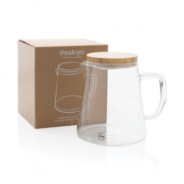 Logotrade promotional merchandise photo of: Ukiyo borosilicate glass carafe with bamboo lid 1.2L