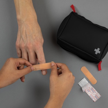 Logo trade promotional merchandise image of: RCS recycled nubuck PU pouch  first aid set