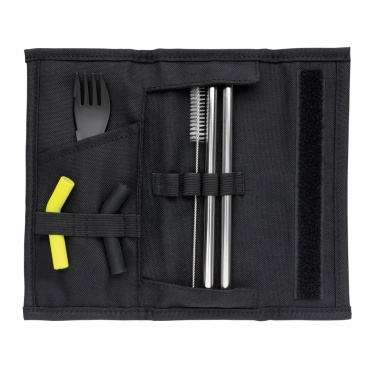 Logotrade promotional giveaway picture of: Tierra 2pcs straw and cutlery set in pouch