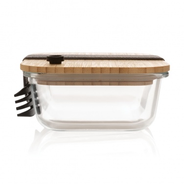 Logo trade promotional merchandise image of: Glass lunchbox with bamboo lid