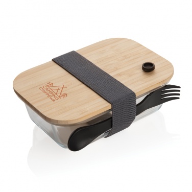 Logo trade promotional merchandise picture of: Glass lunchbox with bamboo lid