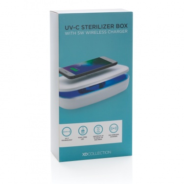 Logotrade advertising products photo of: UV-C steriliser box with 5W wireless charger