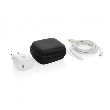 Logo trade promotional giveaways picture of: Boost RCS reycled PET 20W type C 2 pcs charging set