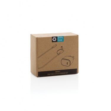 Logo trade promotional items picture of: Boost RCS reycled PET 20W type C 2 pcs charging set
