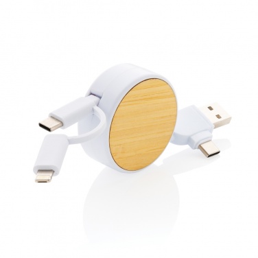 Logo trade corporate gifts image of: RCS recycled plastic Ontario 6-in-1 retractable cable