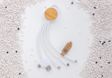 Logo trade promotional gifts picture of: RCS recycled plastic Ontario 6-in-1 round cable