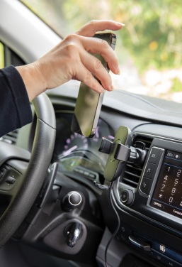 Logotrade promotional merchandise picture of: RCS recycled plastic 10W wireless charging car holder