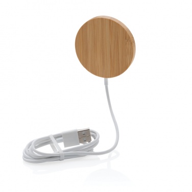 Logotrade promotional item picture of: 10W bamboo magnetic wireless charger