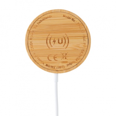 Logotrade promotional products photo of: 10W bamboo magnetic wireless charger