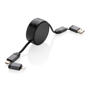 Logo trade promotional items picture of: Terra RCS recycled aluminium retractable 6 in 1 cable
