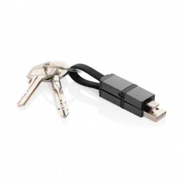 Logo trade promotional giveaways image of: Terra recycled aluminum 4 in 1 60W fast charging cable
