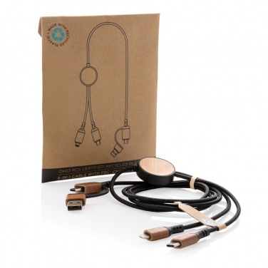 Logo trade business gifts image of: Ohio RCS certified recycled plastic 6-in-1 cable