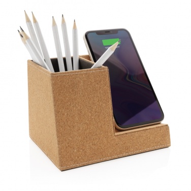 Logotrade corporate gifts photo of: Cork pen holder and 5W wireless charger
